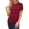image:imageArachampCloz Womens Wool Blend Short Sleeve Sweater Business Casual TopsRed