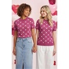 image:imageArachampCloz Womens Wool Blend Short Sleeve Sweater Business Casual TopsRose Heart