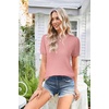 image:imageArachampCloz Womens Wool Blend Short Sleeve Sweater Business Casual TopsSakura Pink