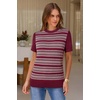 image:imageArachampCloz Womens Wool Blend Short Sleeve Sweater Business Casual TopsWine5192