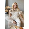 image:imageArachampCloz Womens Wool Blend Summer Short Sleeve Cropped Color Block Polo Collar Business Casual Pullover Sweater 2026White Oatmeal