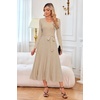image:imageArachampCloz Womens Wool Blend Tie Waist Pleated Fall Winter Sweater DressApricot