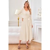 image:imageArachampCloz Womens Wool Blend Tie Waist Pleated Fall Winter Sweater DressBeige
