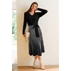 image:imageArachampCloz Womens Wool Blend Tie Waist Pleated Fall Winter Sweater DressBlackwhite Stripe