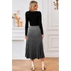 image:imageArachampCloz Womens Wool Blend Tie Waist Pleated Fall Winter Sweater DressBlackwhite Stripe