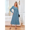image:imageArachampCloz Womens Wool Blend Tie Waist Pleated Fall Winter Sweater DressBlue