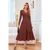 image:imageArachampCloz Womens Wool Blend Tie Waist Pleated Fall Winter Sweater DressBrown Red