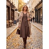 image:imageArachampCloz Womens Wool Blend Tie Waist Pleated Fall Winter Sweater DressCoffee
