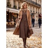image:imageArachampCloz Womens Wool Blend Tie Waist Pleated Fall Winter Sweater DressCoffee