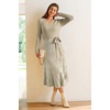 image:imageArachampCloz Womens Wool Blend Tie Waist Pleated Fall Winter Sweater DressKhakiwhite Stripe