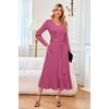 image:imageArachampCloz Womens Wool Blend Tie Waist Pleated Fall Winter Sweater DressRose Pink
