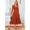 image:imageArachampCloz Womens Wool Blend Tie Waist Pleated Fall Winter Sweater DressRust