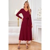 image:imageArachampCloz Womens Wool Blend Tie Waist Pleated Fall Winter Sweater DressWine Red