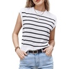 image:imageArachampCloz Women Business Casual Outfits Sleeveless Tank Tops Crew Neck Striped Sweater Vest Spring Summer 2024Whiteblack