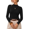 image:imageArachampCloz Womens 100 Merino Wool Long Sleeve Mock Neck Sweater Work FallBlack