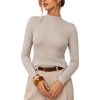image:imageArachampCloz Womens 100 Merino Wool Long Sleeve Mock Neck Sweater Work FallOatmeal