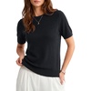 image:imageArachampCloz Womens Cashmere Wool Short Sleeve Sweater Business Casual TopsBlack