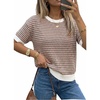image:imageArachampCloz Womens Classic Striped Summer Crewneck Sweater Work Tops 2026Brown