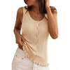 image:imageArachampCloz Womens Cotton Sleeveless Sweater Vest Beach Vacation OutfitsApricot