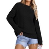 image:imageArachampCloz Womens Wool Blend Cable Knit Spring Winter Chunky Oversized Sweaters 2026Black