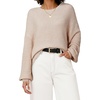 image:imageArachampCloz Womens Wool Blend Crewneck Fall Trendy Oversized Waffle Sweaters 2026Apricot