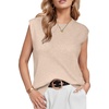 image:imageArachampCloz Womens Wool Blend Mock Neck Fall Sweater Vest Work Tops 2026Apricot5046