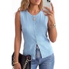 image:imageArachampCloz Womens Wool Blend Non See Through Button Down Casual Tank TopsLight Blue