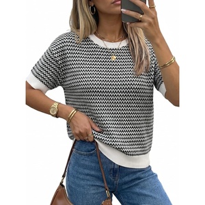 image:imageArachampCloz Womens Classic Striped Summer Crewneck Sweater Work Tops 2026Black