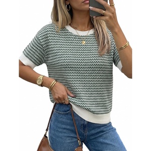 image:imageArachampCloz Womens Classic Striped Summer Crewneck Sweater Work Tops 2026Green