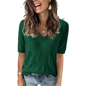 image:imageArachampCloz Womens Lightweight Summer Short Sleeve Sweater Top Shirt BlouseAzgreen 02