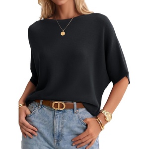 image:imageArachampCloz Womens Oversized Batwing Sleeve Business Casual Sweater TopsBlack