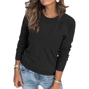 image:imageArachampCloz Womens Soft Knit Fall Winter Sweater Business Casual Basic TopsAblack