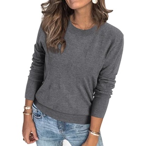 image:imageArachampCloz Womens Soft Knit Fall Winter Sweater Business Casual Basic TopsAgray
