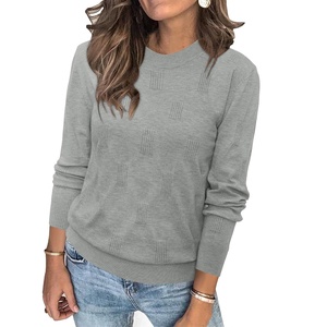 image:imageArachampCloz Womens Soft Knit Fall Winter Sweater Business Casual Basic TopsAlight Grey