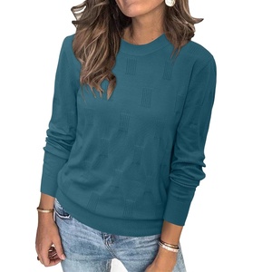 image:imageArachampCloz Womens Soft Knit Fall Winter Sweater Business Casual Basic TopsApeacock Blue