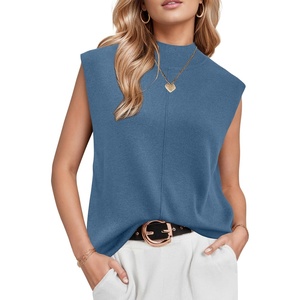 image:imageArachampCloz Womens Wool Blend Mock Neck Fall Sweater Vest Work Tops 2026Blue