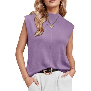 image:imageArachampCloz Womens Wool Blend Mock Neck Fall Sweater Vest Work Tops 2026Purple