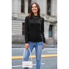 image:imageArachampCloz 2024 Fall Sweaters Long Puff Sleeve Tops Crew Neck Special Dots Trendy Casual Lightweight Pullover Clothes OutfitsBlack