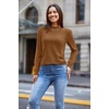 image:imageArachampCloz 2024 Fall Sweaters Long Puff Sleeve Tops Crew Neck Special Dots Trendy Casual Lightweight Pullover Clothes OutfitsCamel