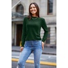 image:imageArachampCloz 2024 Fall Sweaters Long Puff Sleeve Tops Crew Neck Special Dots Trendy Casual Lightweight Pullover Clothes OutfitsGreen