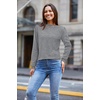 image:imageArachampCloz 2024 Fall Sweaters Long Puff Sleeve Tops Crew Neck Special Dots Trendy Casual Lightweight Pullover Clothes OutfitsGrey
