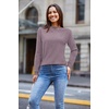 image:imageArachampCloz 2024 Fall Sweaters Long Puff Sleeve Tops Crew Neck Special Dots Trendy Casual Lightweight Pullover Clothes OutfitsGrey Purple