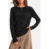 image:imageArachampCloz Womens 100 Merino Wool Long Sleeve Crew Neck Fall Work SweaterBlack