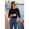 image:imageArachampCloz Womens 100 Merino Wool Long Sleeve Crew Neck Fall Work SweaterBlack