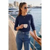 image:imageArachampCloz Womens 100 Merino Wool Long Sleeve Crew Neck Fall Work SweaterNavy Blue