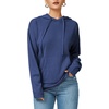 image:imageArachampCloz Womens Fall Fashion 2023 Knit Hoodies Drawstring Long Sleeve Pullover Sweaters with PocketBlue