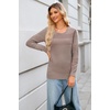 image:imageArachampCloz Womens Fall Sweaters 2024 Crochet Crew Neck Long Sleeve Knit Tops Pullover Fashion Clothes OutfitsNutmeg