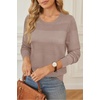image:imageArachampCloz Womens Fall Sweaters 2024 Crochet Crew Neck Long Sleeve Knit Tops Pullover Fashion Clothes OutfitsNutmeg