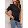 image:imageArachampCloz Womens Short Sleeve Crew Neck Sweaters Trendy Teacher Work TopsBlack
