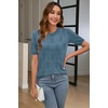 image:imageArachampCloz Womens Short Sleeve Crew Neck Sweaters Trendy Teacher Work TopsDusty Blue